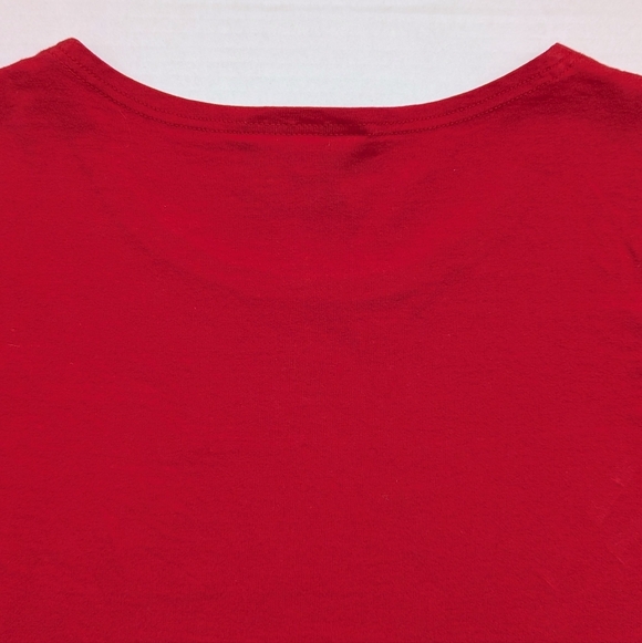 Vintage Marimekko Graphic Floral Red Long Sleeve Tee - Picture 8 of 11